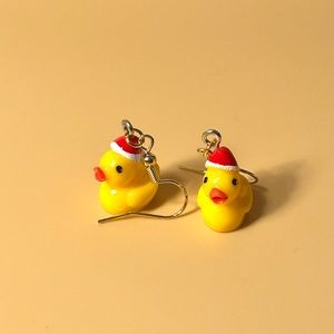 Christmas Rubber Ducky Earrings